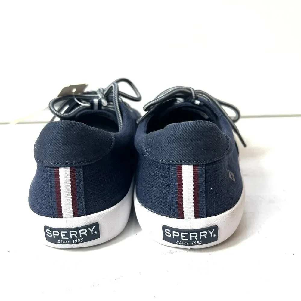 SPERRY Top-Sider Youth Sz 7 M Navy Blue Canvas Shoes Sneaker Lace Up Women's 8.5